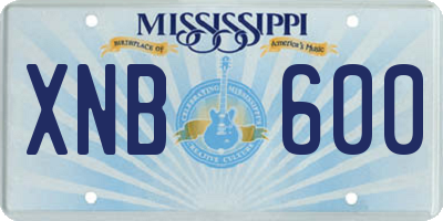 MS license plate XNB600