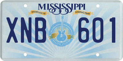 MS license plate XNB601