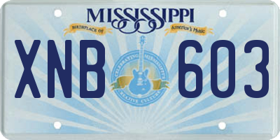 MS license plate XNB603