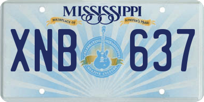 MS license plate XNB637