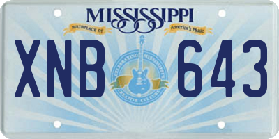 MS license plate XNB643