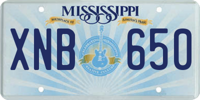 MS license plate XNB650