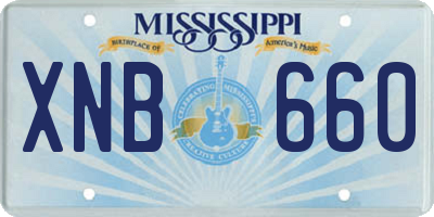 MS license plate XNB660