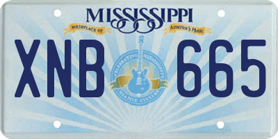 MS license plate XNB665