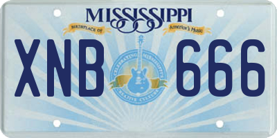 MS license plate XNB666