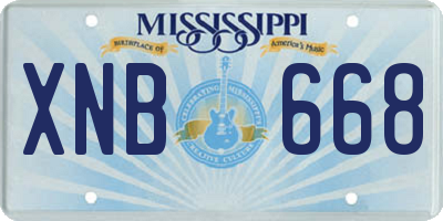 MS license plate XNB668