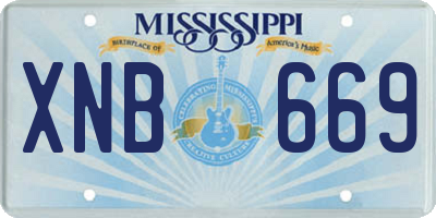 MS license plate XNB669