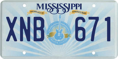 MS license plate XNB671