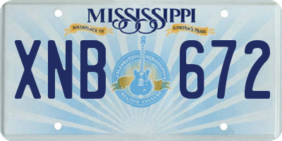 MS license plate XNB672
