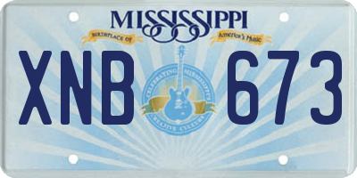 MS license plate XNB673