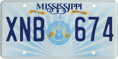 MS license plate XNB674