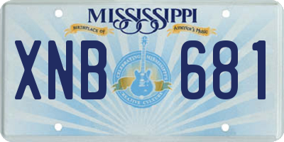 MS license plate XNB681