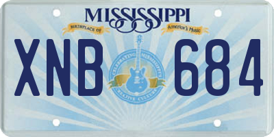 MS license plate XNB684