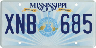 MS license plate XNB685