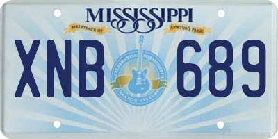 MS license plate XNB689
