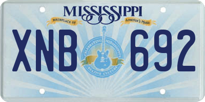 MS license plate XNB692