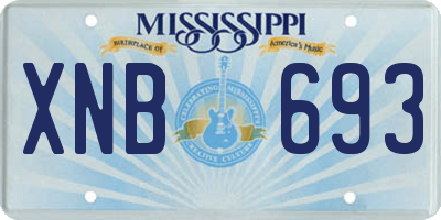MS license plate XNB693