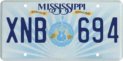 MS license plate XNB694
