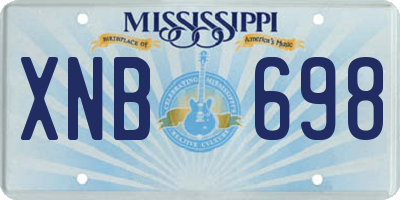 MS license plate XNB698