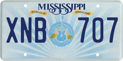 MS license plate XNB707