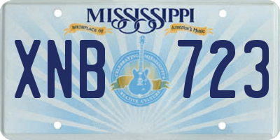 MS license plate XNB723