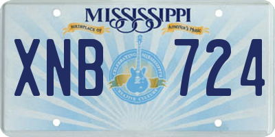 MS license plate XNB724