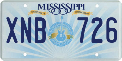 MS license plate XNB726
