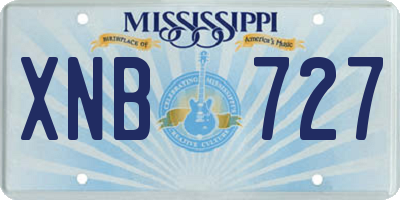 MS license plate XNB727