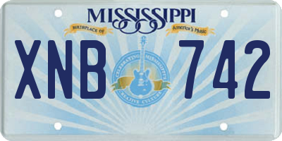 MS license plate XNB742