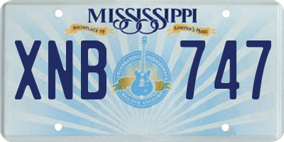 MS license plate XNB747