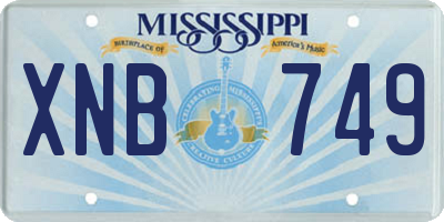 MS license plate XNB749