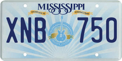 MS license plate XNB750