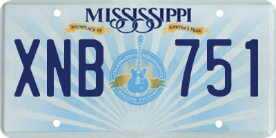 MS license plate XNB751