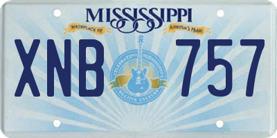 MS license plate XNB757