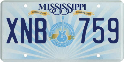 MS license plate XNB759