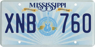 MS license plate XNB760
