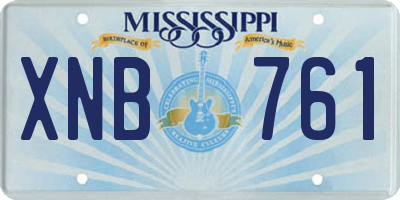 MS license plate XNB761