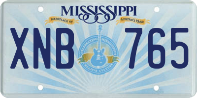 MS license plate XNB765