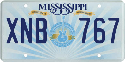 MS license plate XNB767