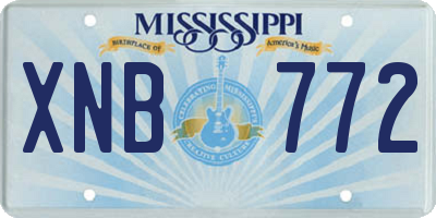 MS license plate XNB772