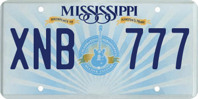 MS license plate XNB777