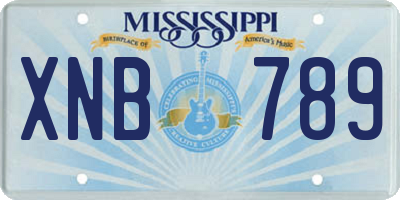 MS license plate XNB789