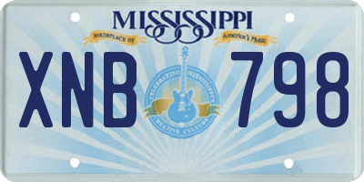 MS license plate XNB798