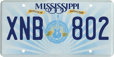 MS license plate XNB802