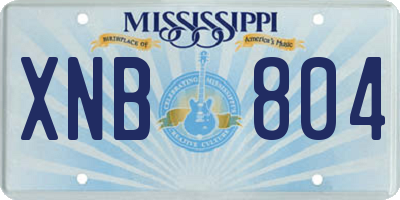 MS license plate XNB804