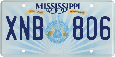 MS license plate XNB806