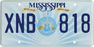 MS license plate XNB818