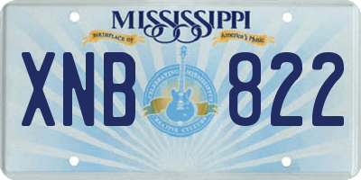 MS license plate XNB822