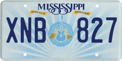 MS license plate XNB827
