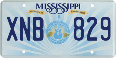 MS license plate XNB829